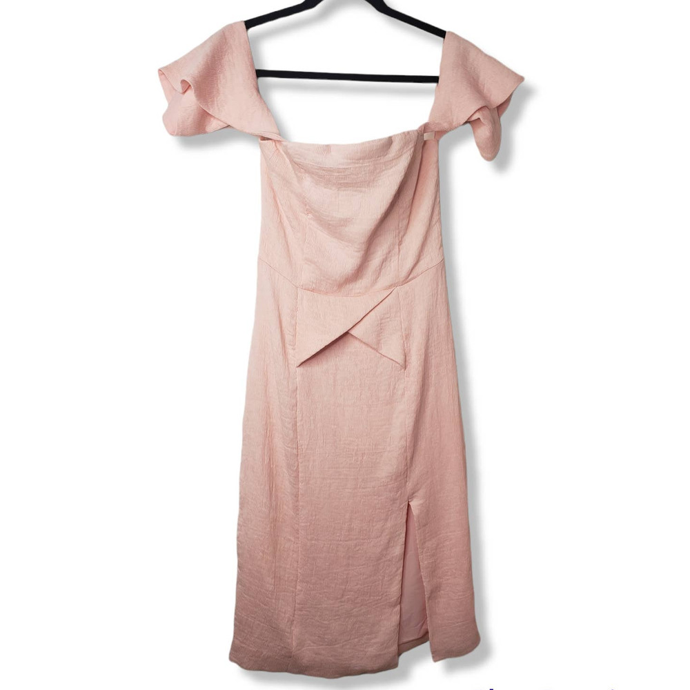 Elliatt Acacia Dress Off Shoulders Peach Textured midi dress - Picture 2 of 14